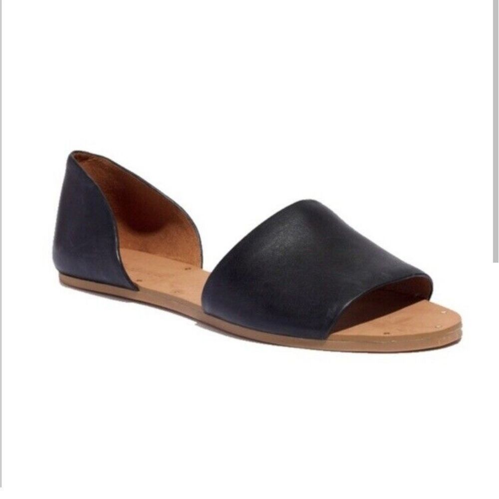 𝅺MADEWELL Thea True Black Leather Open Toe Sandals